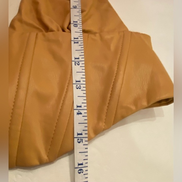ZARA‎ Corset Faux Leather Crop Top Size Medium - Picture 6 of 8